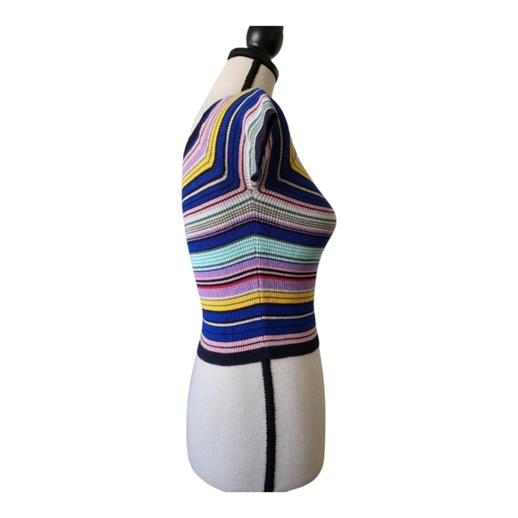 💕Vintage Y2k Charlotte Russe Stripped Baby Doll Top Size M - Picture 3 of 6